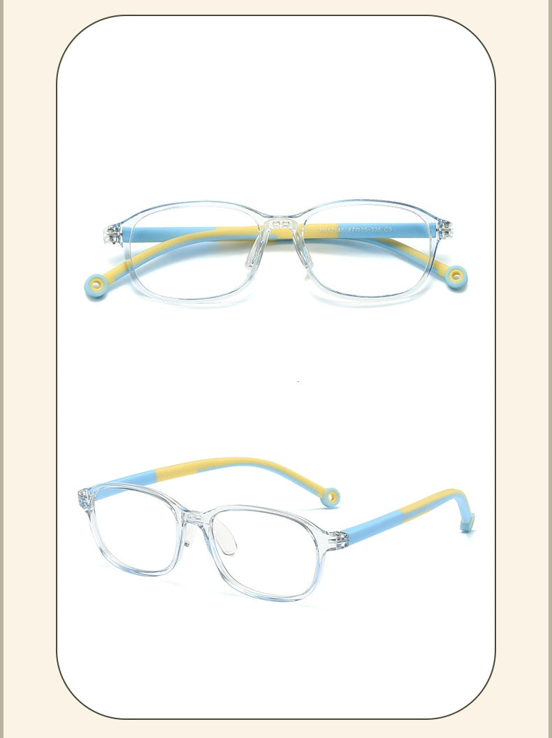 KatKani Children's Unisex Full Rim Silicone Frame Anti Blue Light Eyeglasses Tr17146 Full Rim KatKani Eyeglasses   