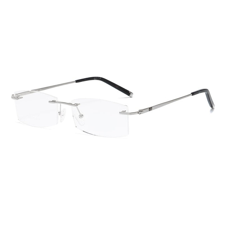 Zirosat 9119 Unisex Eyeglasses Pure Titanium Rimless Rimless Zirosat silver  