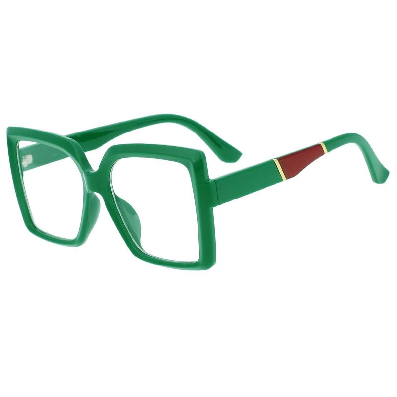 CCSpace Women's Full Rim Oversize Square Resin Frame Eyeglasses 53319 Full Rim CCspace Green  
