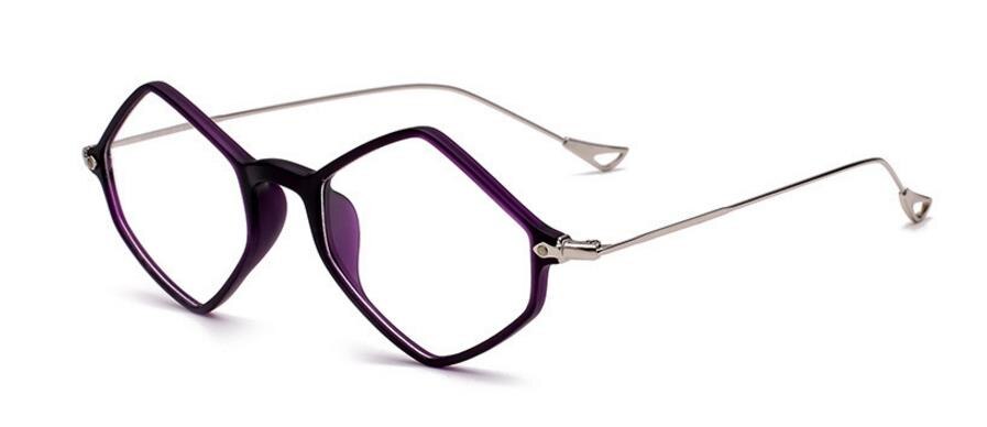 Cubojue Women's Full Rim Hexagon Tr 90 Titanium Eyeglasses Full Rim Cubojue purple anti blue light 0 