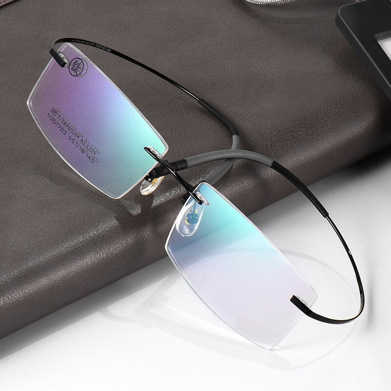 Unisex Rimless Titanium Eyeglasses – FuzWeb