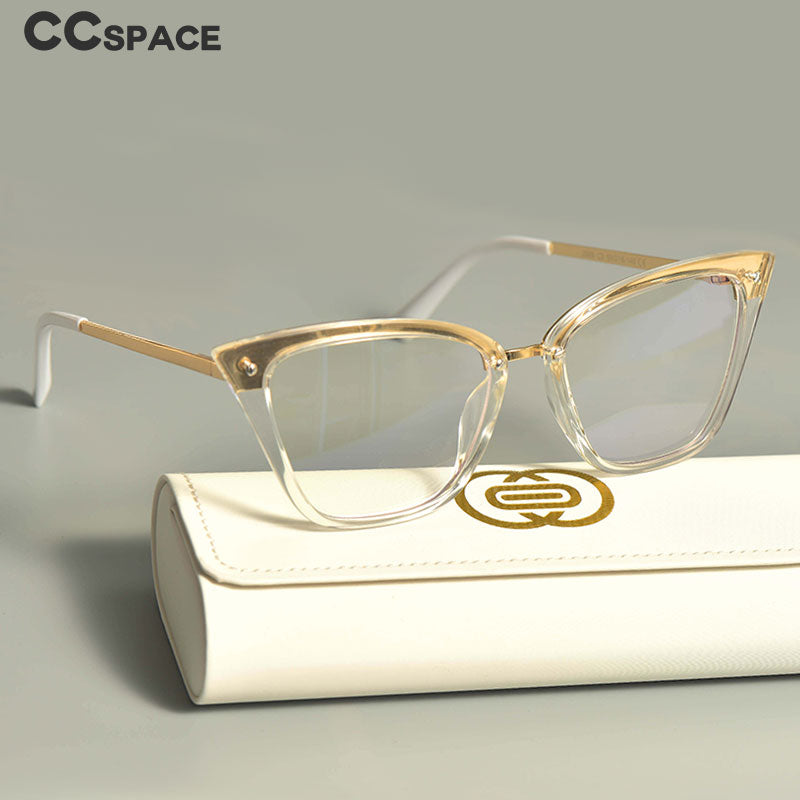 CCSpace Unisex Full Rim Square Cat Eye Tr 90 Titanium Frame Eyeglasses 53384 Full Rim CCspace   