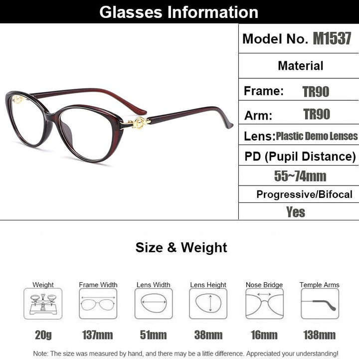 Gmei Women's Eyeglasses Ultralight Tr90 Cat Eye M1537 Full Rim Gmei Optical   