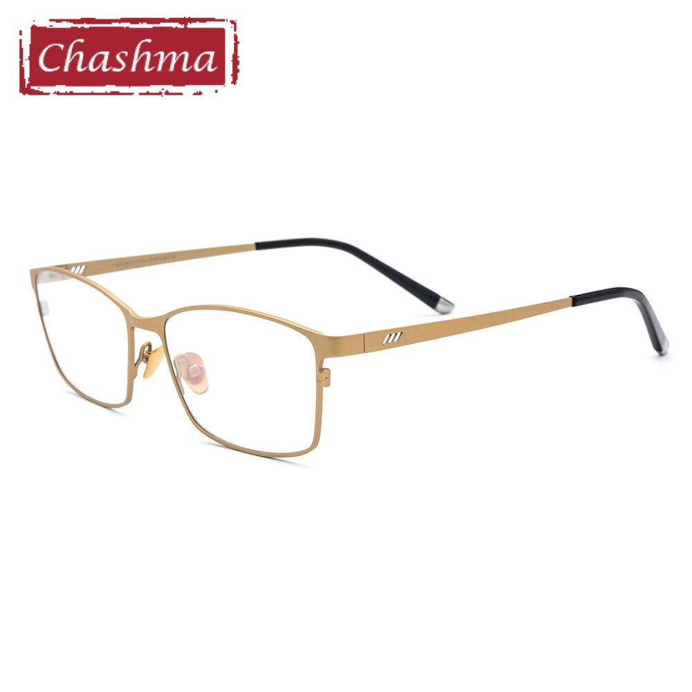 Men's Eyeglasses Pure Titanium 18505 Frame Chashma Gold  