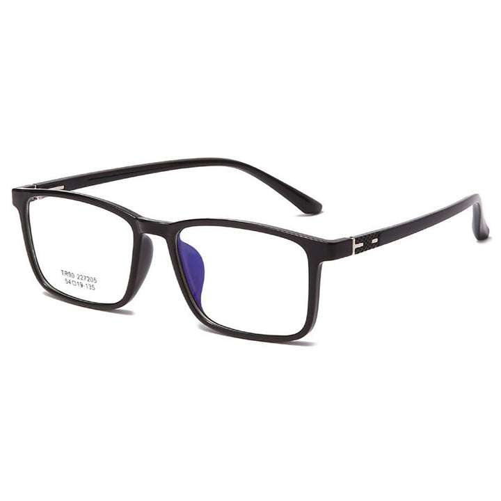 Hotony Unisex Full Rim TR 90 Resin Rectangle Frame Eyeglasses 227 Full Rim Hotony SHINNY BLACK  