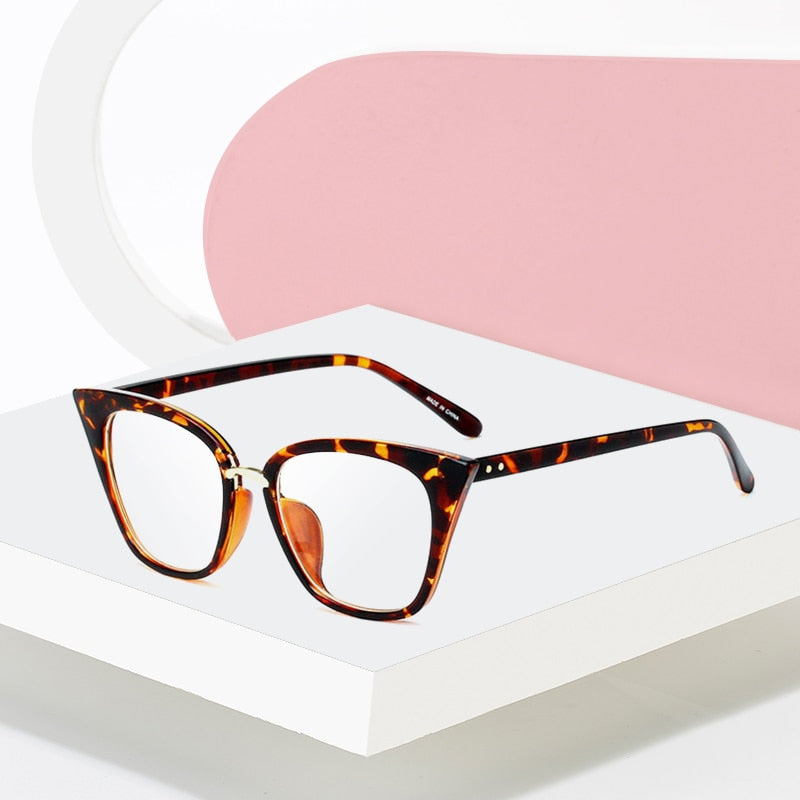 Hotony Women's Full Rim Acetate Cat Eye Frame Eyeglasses 97093 Full Rim Hotony   