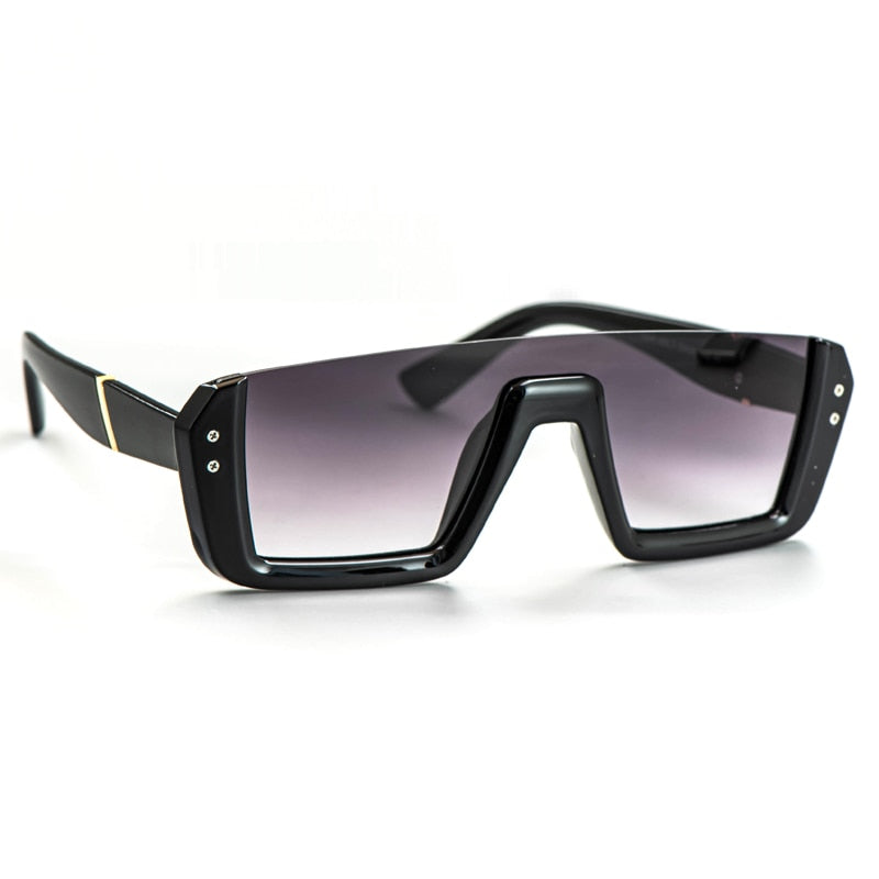 CCSpace Women's Semi Rim One Goggle Lens Resin Frame Sunglasses 51013 Sunglasses CCspace gray  