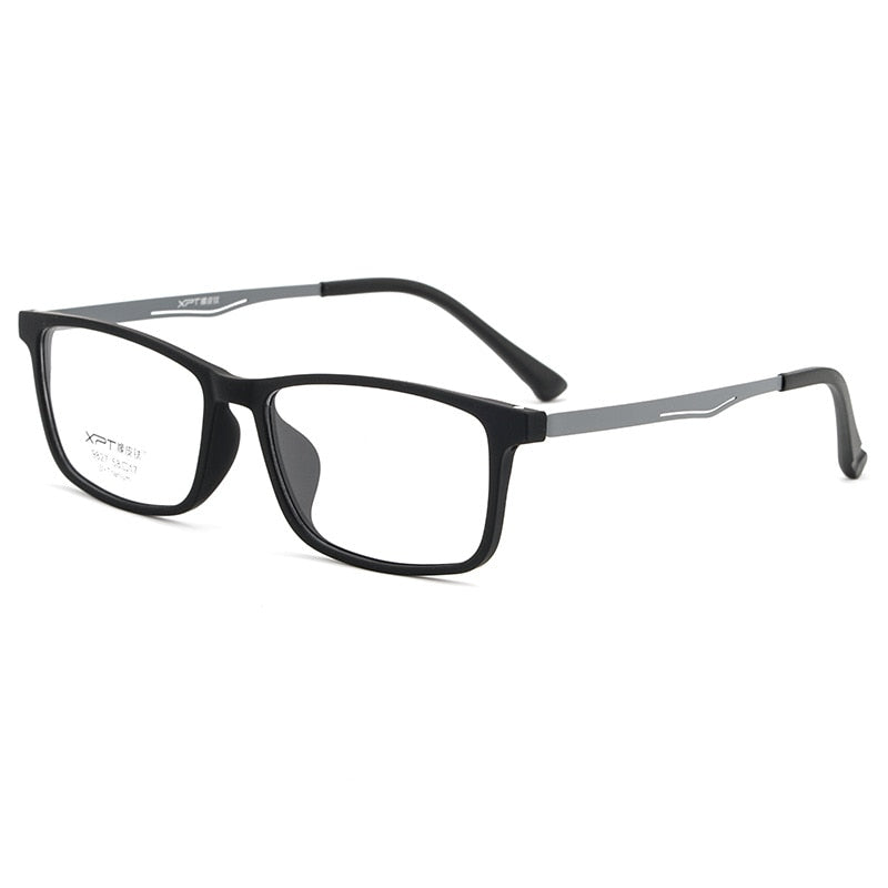 Yimaruili Men's Full Rim Titanium Frame Eyeglasses 9827 Full Rim Yimaruili Eyeglasses Black Gray  