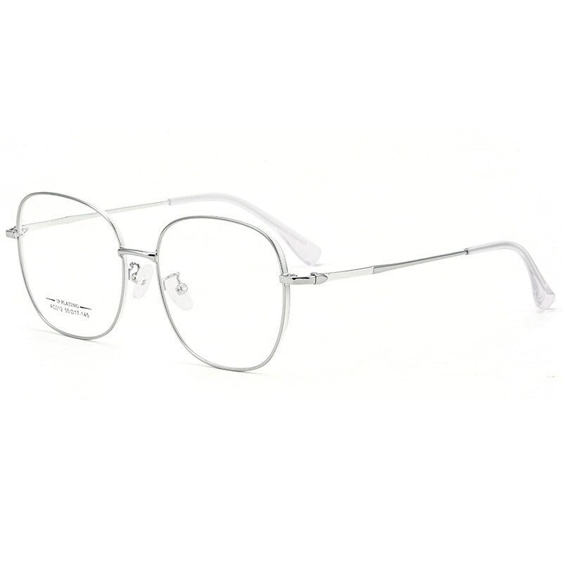 Hotony Unisex Full Rim Aluminum Magnesium Alloy Frame Eyeglasses AC012 Full Rim Hotony White Silver  