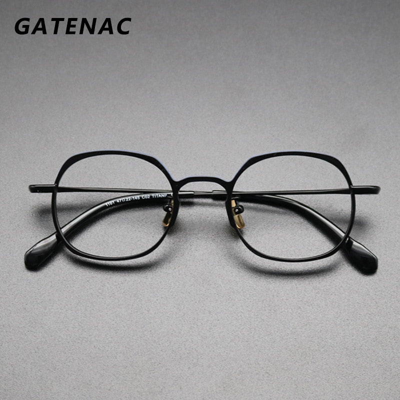 Gatenac Unisex Full Rim Square Titanium Frame Eyeglasses Gxyj567 Full Rim Gatenac   