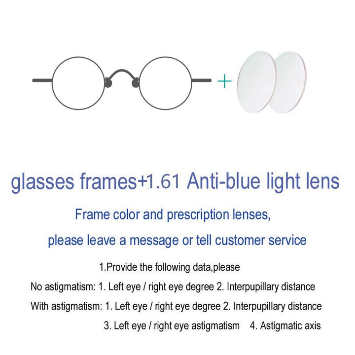 Unisex Oval Titanium Frame Eyeglasses Customizable Lenses Frame Yujo 1.61 China 