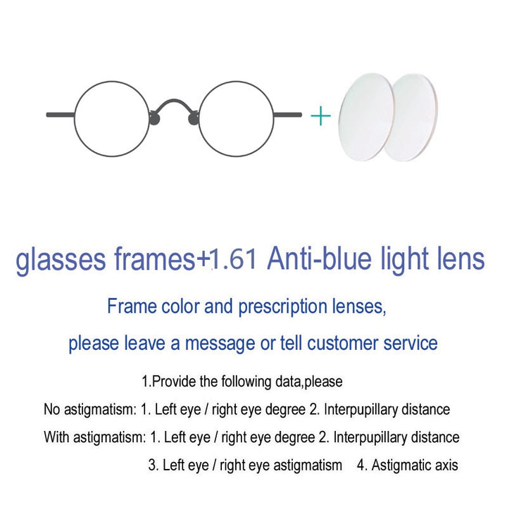 Unisex Thick Round Titanium Acetate Frame Eyeglasses Customizable Lenses Frame Yujo 1.61lens China 