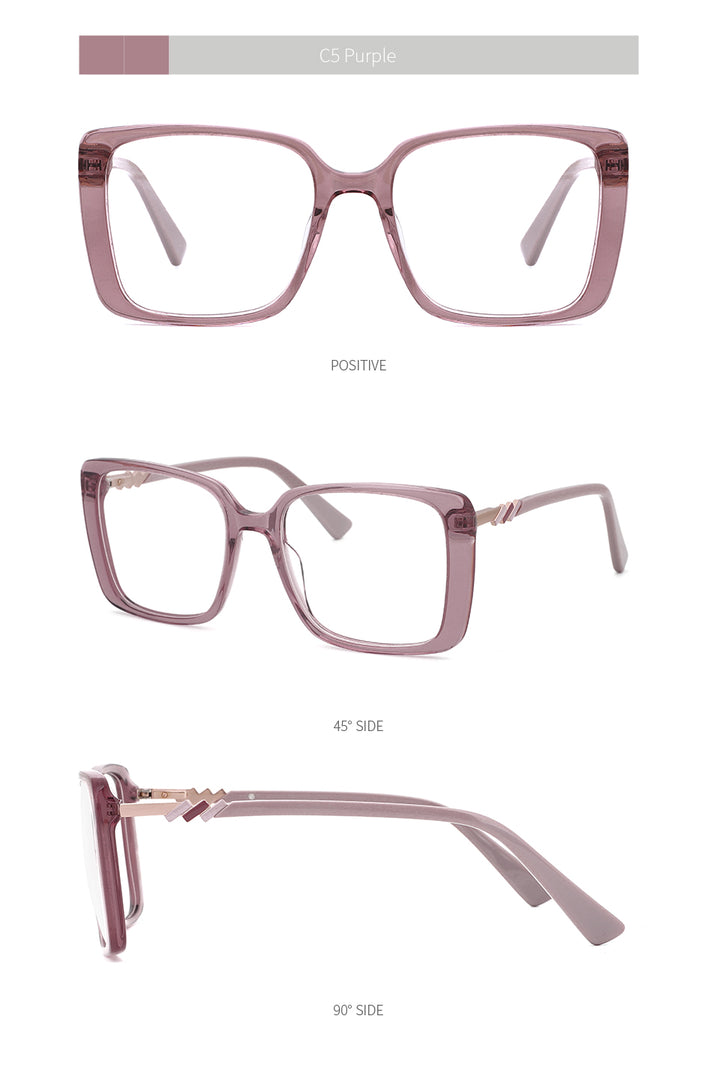 Kansept Women's Full Rim Square Acetate Alloy Frame Eyeglasses Mg6114 Full Rim Kansept   