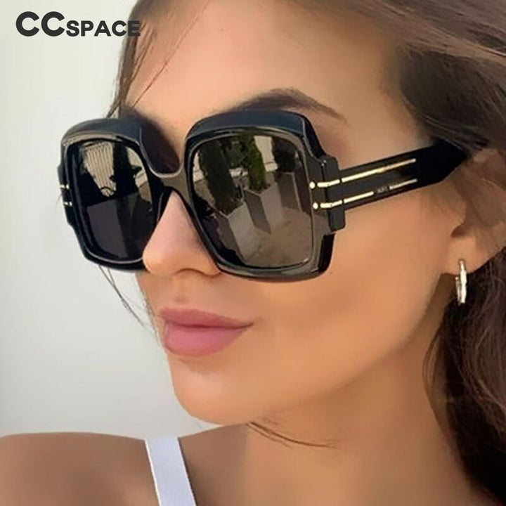 CCSpace Women's Full Rim Oversized Square Resin Frame Sunglasses 53688 Sunglasses CCspace Sunglasses   