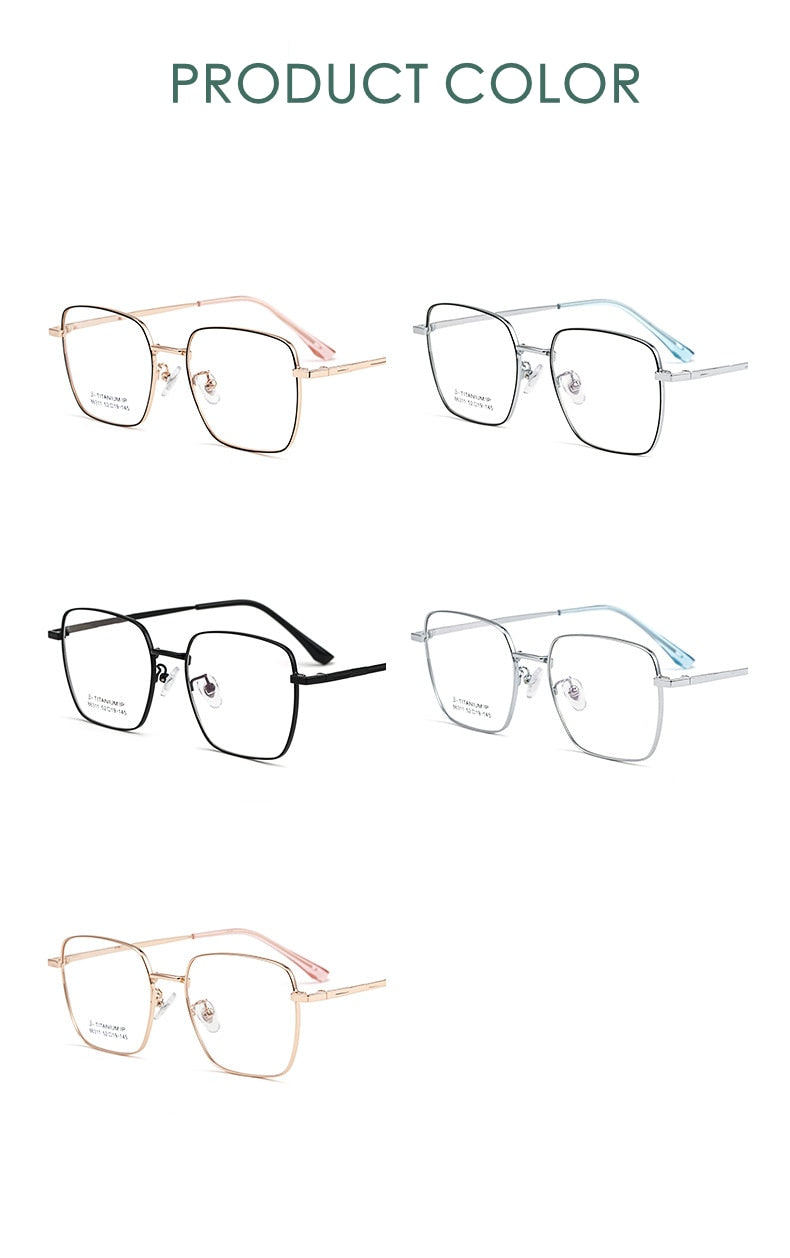 KatKani Unisex Full Rim Square Alloy Frame Eyeglasses 86311P Full Rim KatKani Eyeglasses   