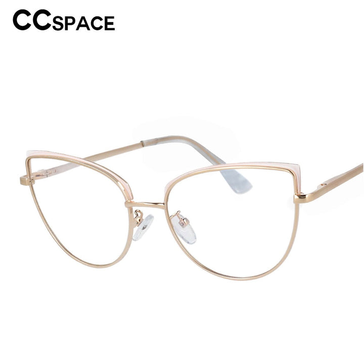 CCSpace Unisex Full Rim Cat Eye Alloy Frame Eyeglasses 53101 Full Rim CCspace   