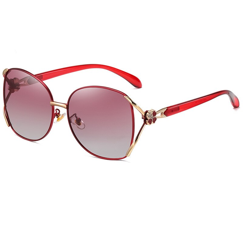 KatKani Women's Full Rim Alloy Frame Polarized Lens Sunglasses K8810 Sunglasses KatKani Sunglasses Red Other 