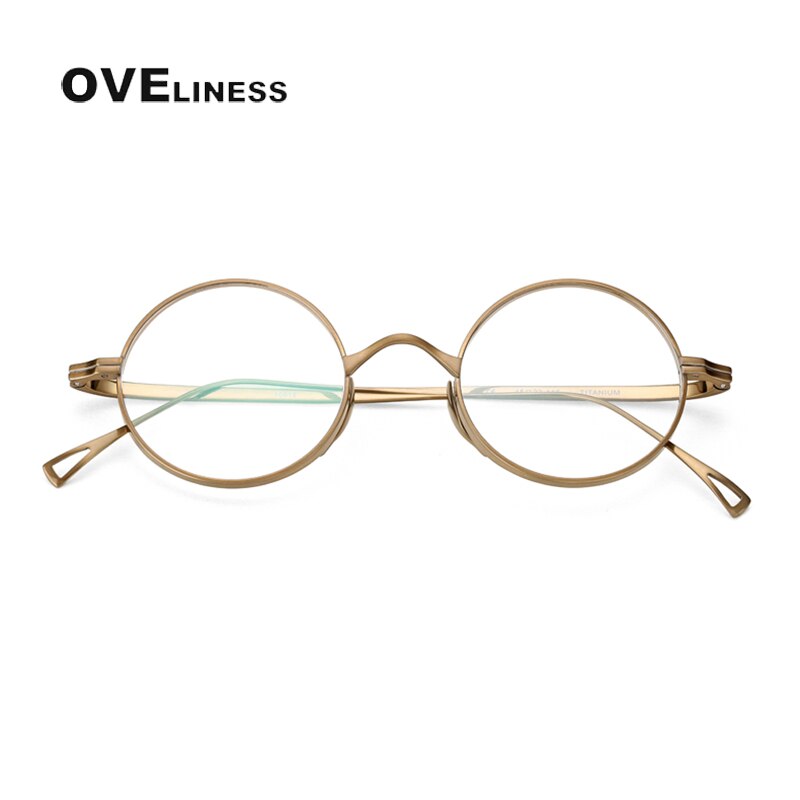Oveliness Unisex Full Rim Small Round Titanium Eyeglasses 10518 Full Rim Oveliness Bronze China 