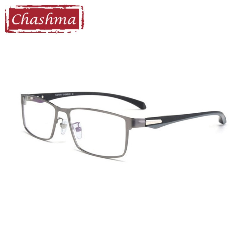 Chashma Ottica Men's Semi/Full Rim Square Alloy Eyeglasses 66071/66085 Full Rim Chashma Ottica Gray Full Frame  