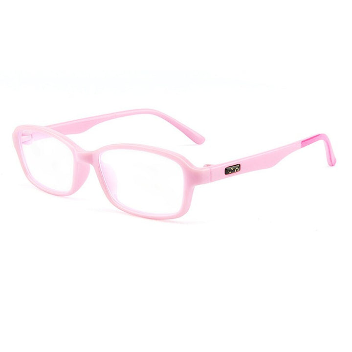 Yimaruili Unisex Children's Full Rim Square Acrylic Frame Eyeglasses F1676 Full Rim Yimaruili Eyeglasses Pink  