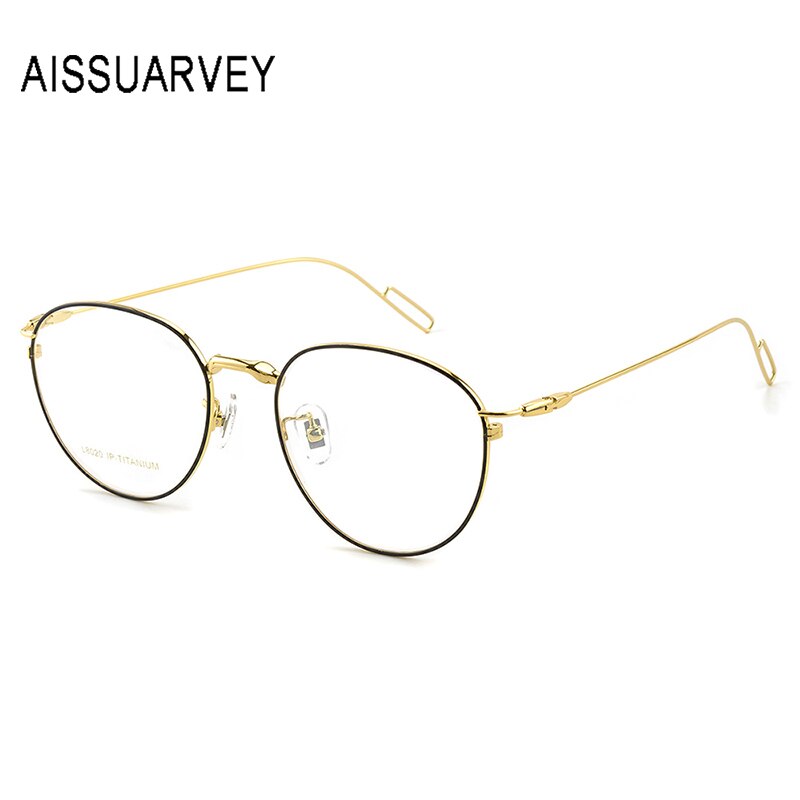 Aissuarvey Women's Full Rim Round Titanium Frame Eyeglasses Asl8020 Full Rim Aissuarvey Eyeglasses   