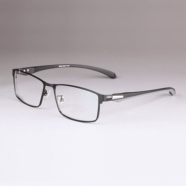 Men's Full Half Rim IP Electroplated Titanium Alloy Frame Eyeglasses 66071 Semi Rim Bclear full rim black  