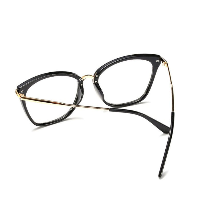 Hotony Women's Full Rim Cat Eye TR 90 Resin Alloy Frame Eyeglasses 95138 Full Rim Hotony   