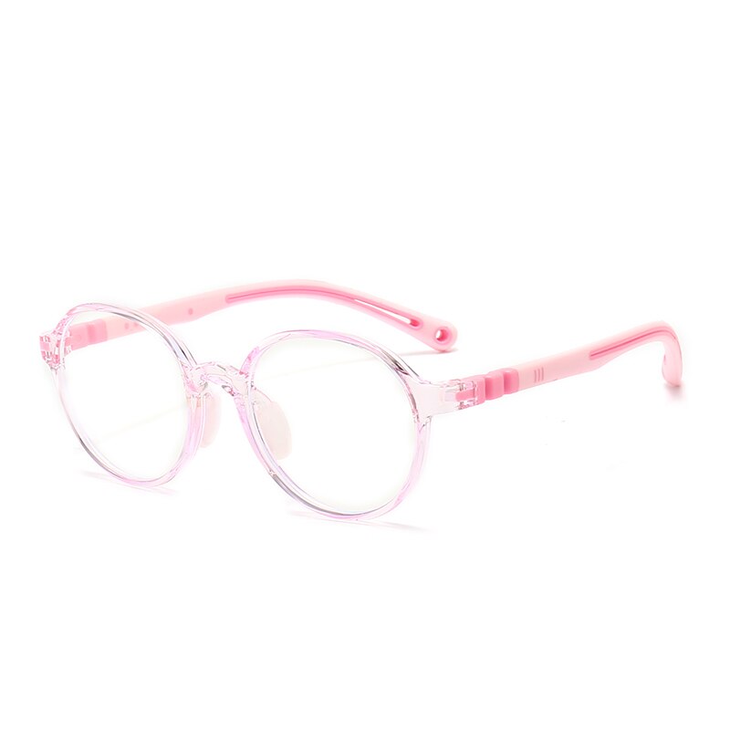 Oveliness Unisex Children's Full Rim Rounf Tr 90 Silicone Titanium Eyeglasses Trd106 Full Rim Oveliness pink  