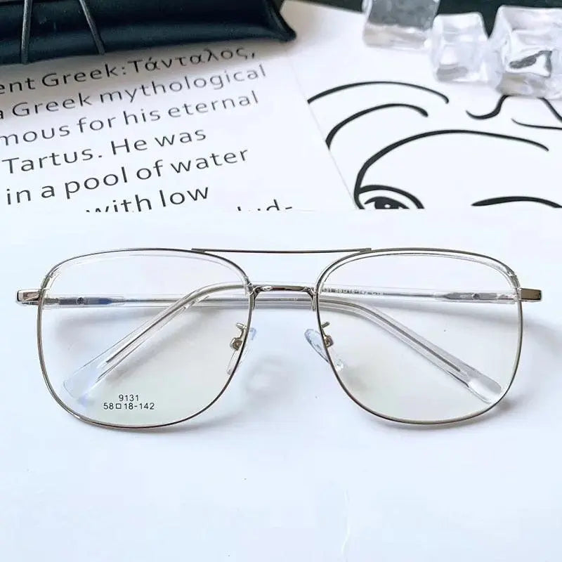 Double Bridge Square Frame Eyeglasses – FuzWeb