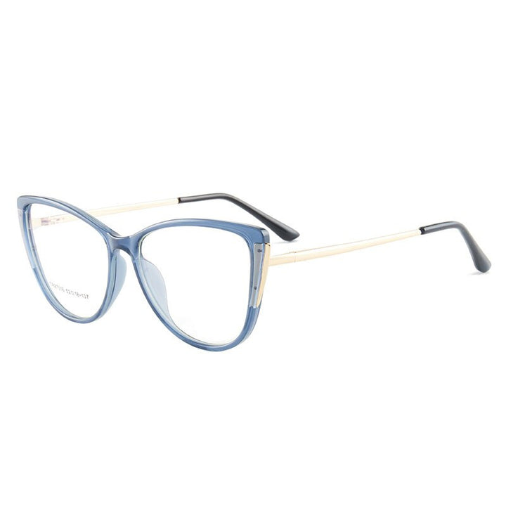Hotony Women's Full Rim TR 90 Resin Cat Eye Frame Eyeglasses 7016 Full Rim Hotony Blue  