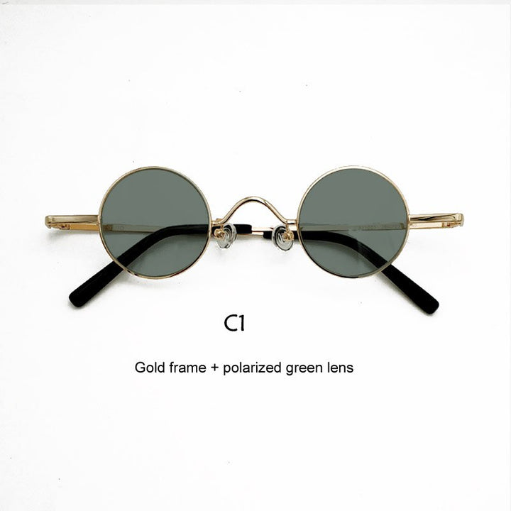 Unisex Acetate Alloy Frame Small Round Sunglasses Sunglasses Yujo C1 China 
