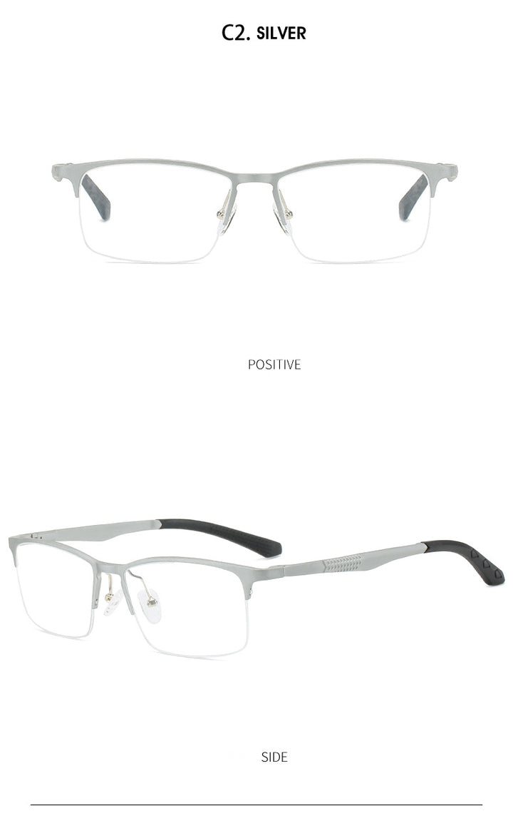 Hdcrafter Men's Full Rim Square Titanium Frames Eyeglasses P6333 Full Rim Hdcrafter Eyeglasses   