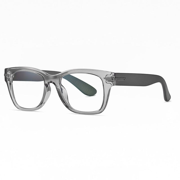 Hotochki Unisex Full Rim Plastic Frame Eyeglasses Tr3393 Full Rim Hotochki Transparent Gray C25  