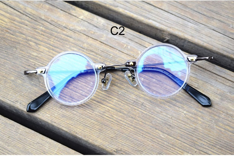 Yujo Unisex Full Rim Acetate Alloy Round Customizable Lens Eyeglasses Frame Yujo C2 CHINA 