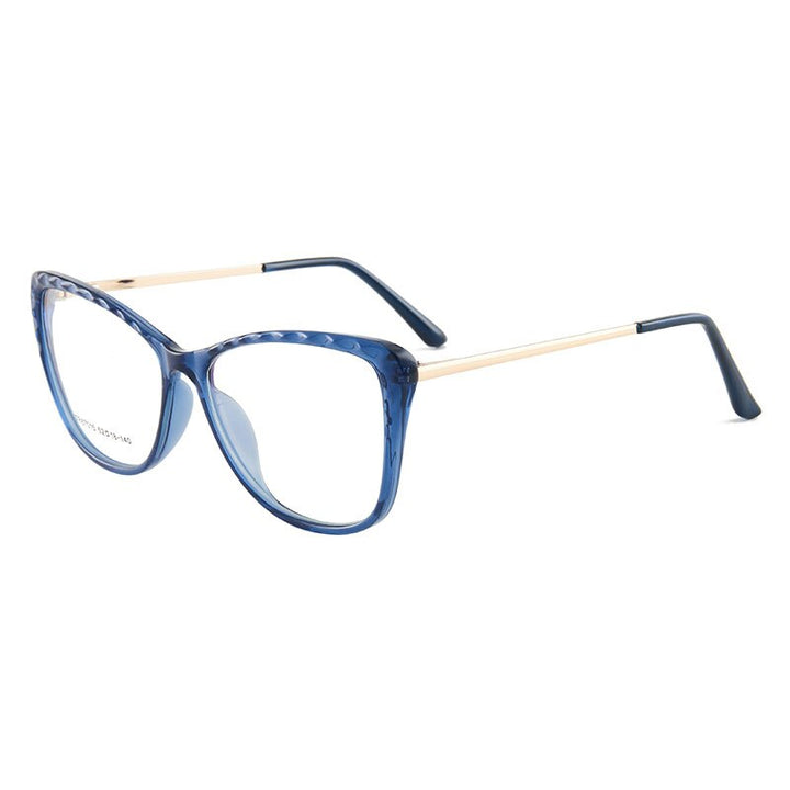 Hotony Women's Full Rim TR 90 Resin Cat Eye Frame Eyeglasses 7015 Full Rim Hotony Blue  