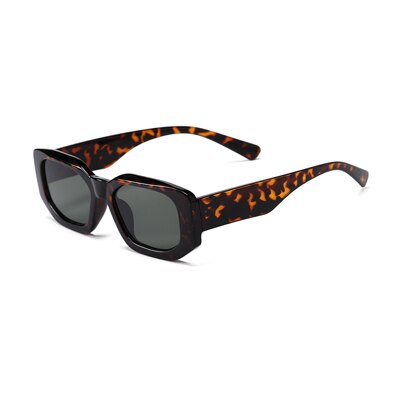 Ralferty Women's Sunglasses Irregular Shadows Y2k W95300 Sunglasses Ralferty C3 Leopard-Green As picture 