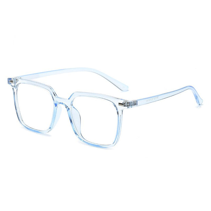 KatKani Unisex Full Rim TR 90 Acetate Square Frame Eyeglasses K17107 Full Rim KatKani Eyeglasses Transparent Blue  