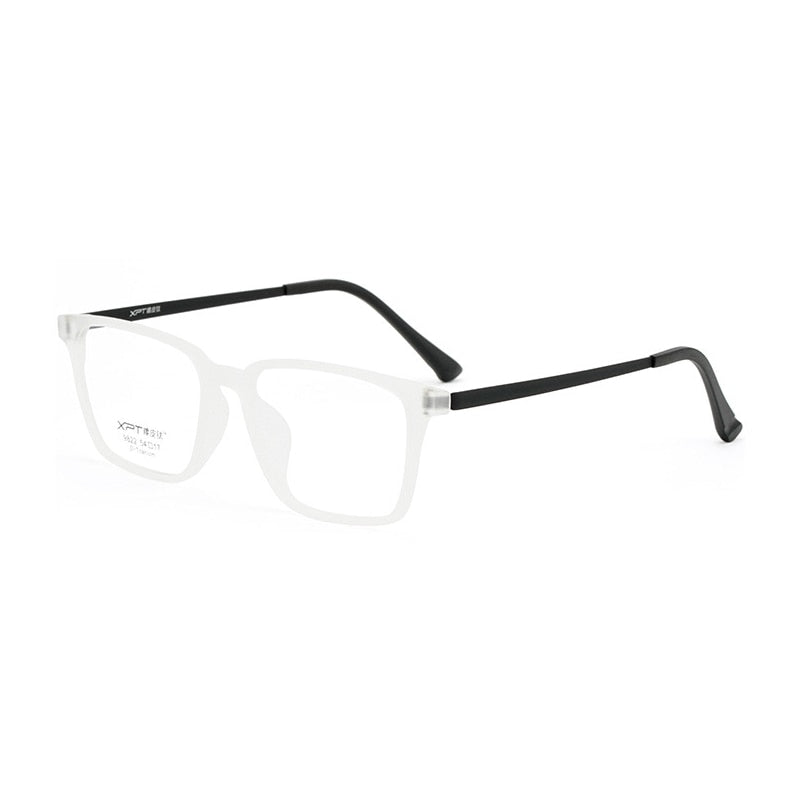 Hotony Unisex Full Rim Square TR 90 Resin B Titanium Frame Eyeglasses Full Rim Hotony Clear  