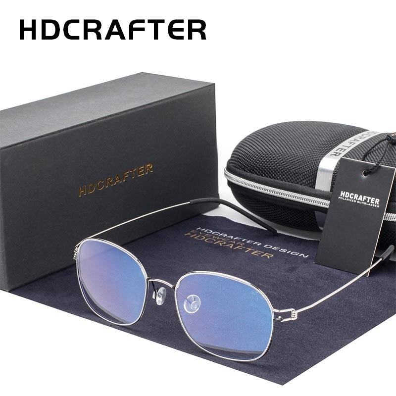 Hdcrafter Unisex Full Rim Round Titanium Screwless Frame Eyeglasses 28618 Full Rim Hdcrafter Eyeglasses   