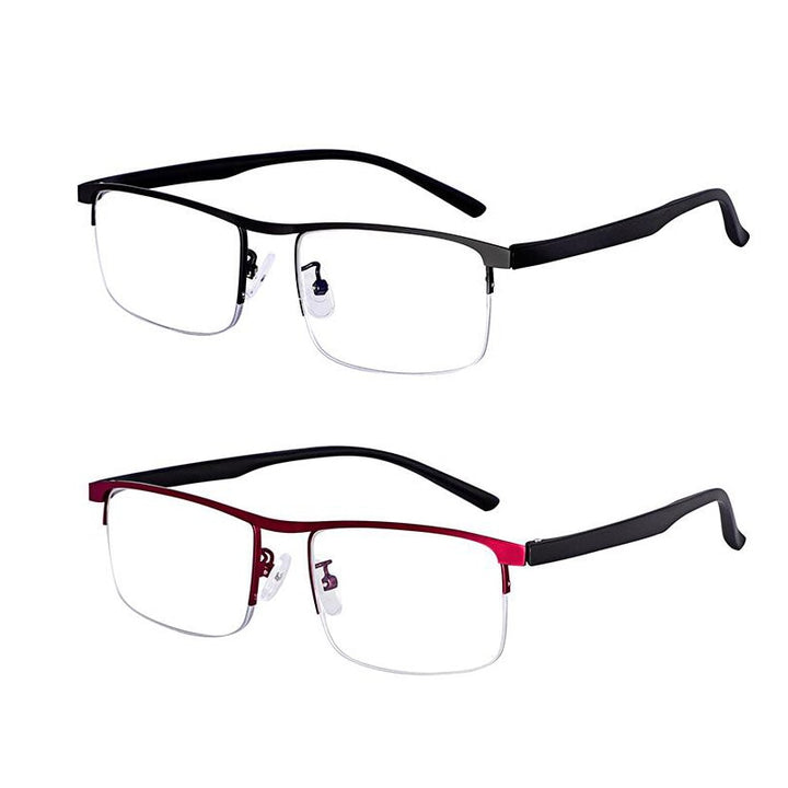 Intelligent Multifocal Progressive Unisex Reading Glasses And Dual-Use Anti-Blue Light Automatic Adjustment Eyewear Reading Glasses Evun Huo +100 2pc Black Red 
