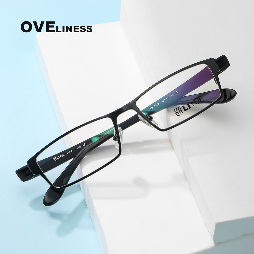 Oveliness Men's Full Rim Square Alloy Eyeglasses P9020 Full Rim Oveliness   