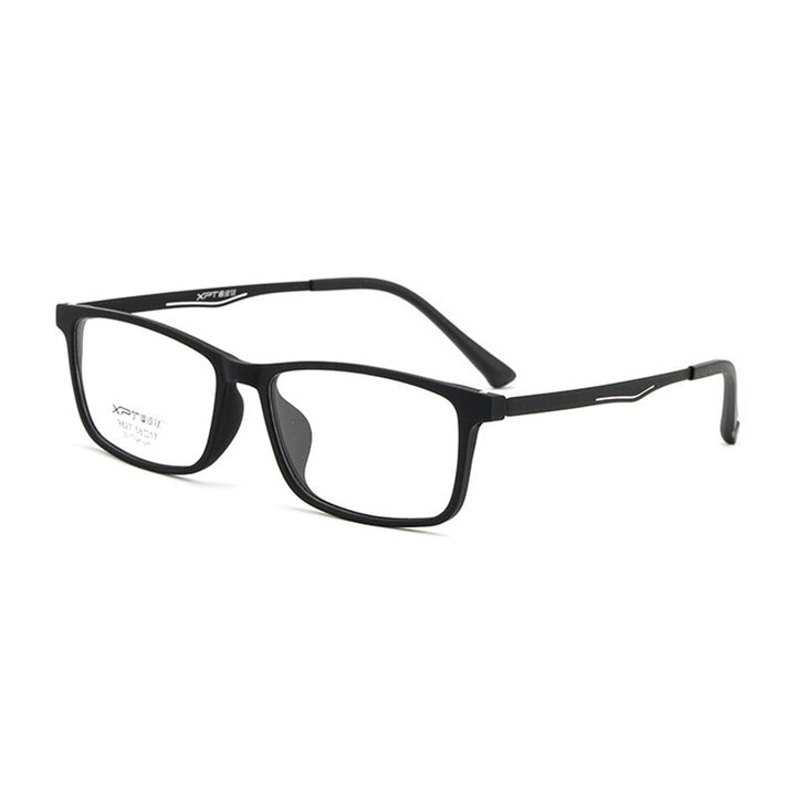 Hotony Unisex Full Rim Rectangle TR 90 Resin B Titanium Frame Eyeglasses 9827 Full Rim Hotony black  