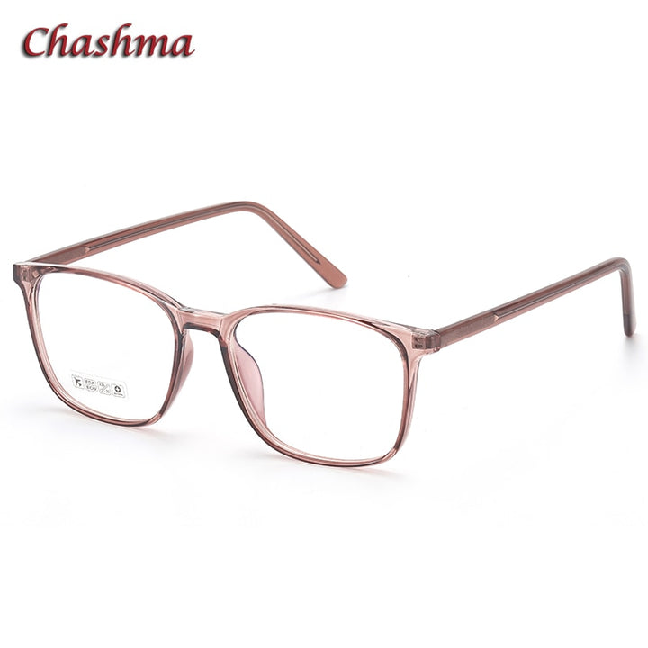 Chashma Ochki Unisex Full Rim Square Tr 90 Alloy Eyeglasses 8246 Full Rim Chashma Ochki Trans Dark Brown  