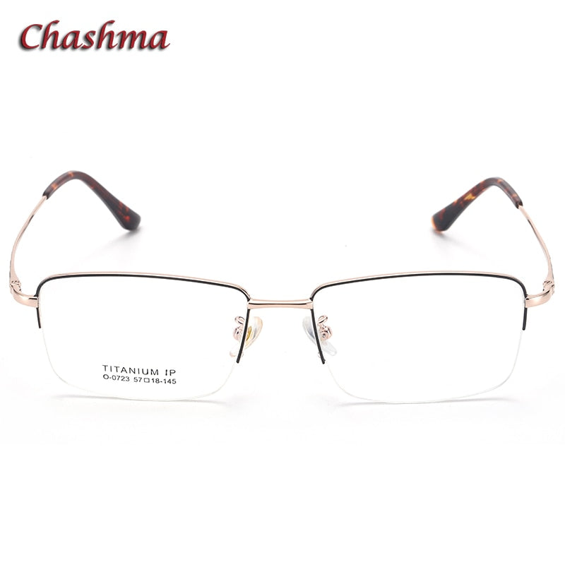 Chashma Ochki Men's Semi Rim Square Titanium Eyeglasses 0723 Semi Rim Chashma Ochki   
