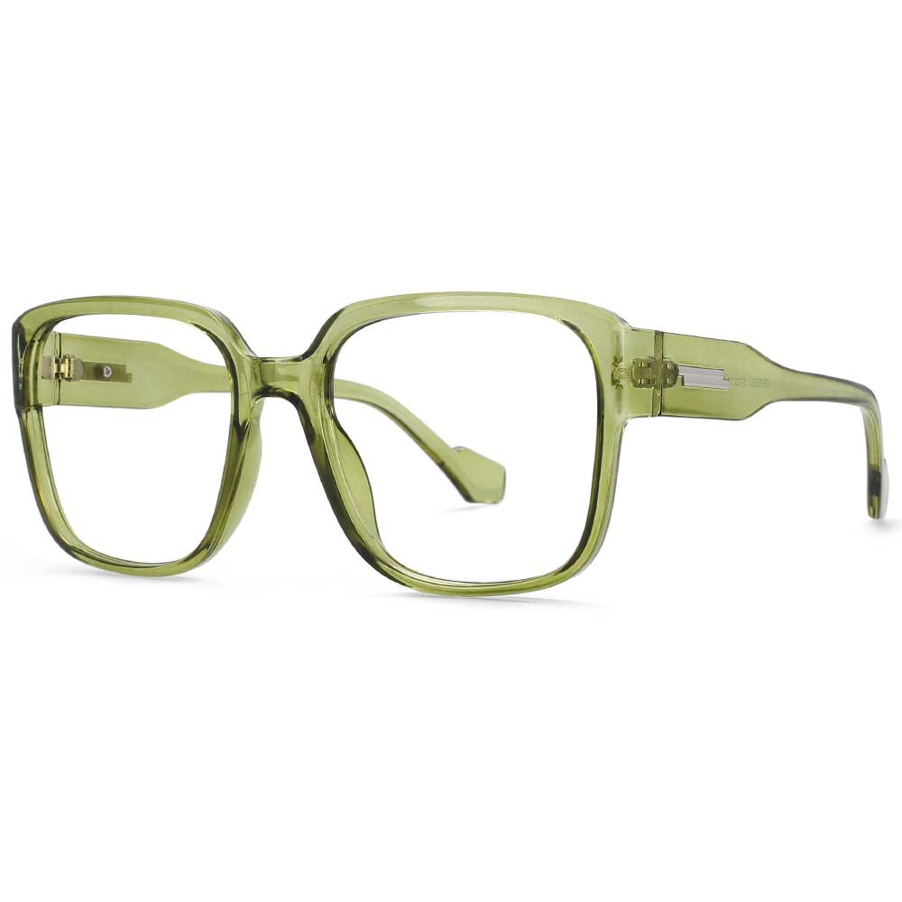 CCSpace Unisex Full Rim Oversized Square Resin Frame Eyeglasses 54014 Full Rim CCspace green  