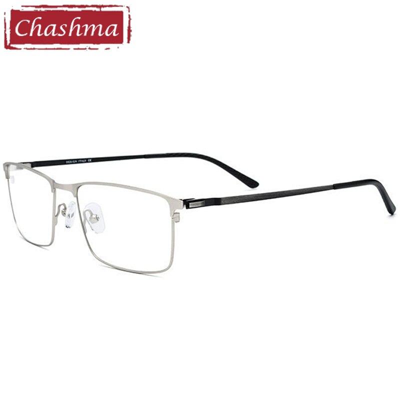Unisex Alloy Titanium Full Rim Frame Eyeglasses Model 9847 Full Rim Chashma Silver  