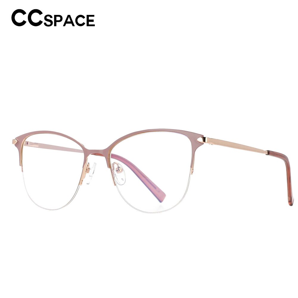 CCSpace Unisex Full Rim Cat Eye Alloy Resin Frame Eyeglasses 53200 Full Rim CCspace   