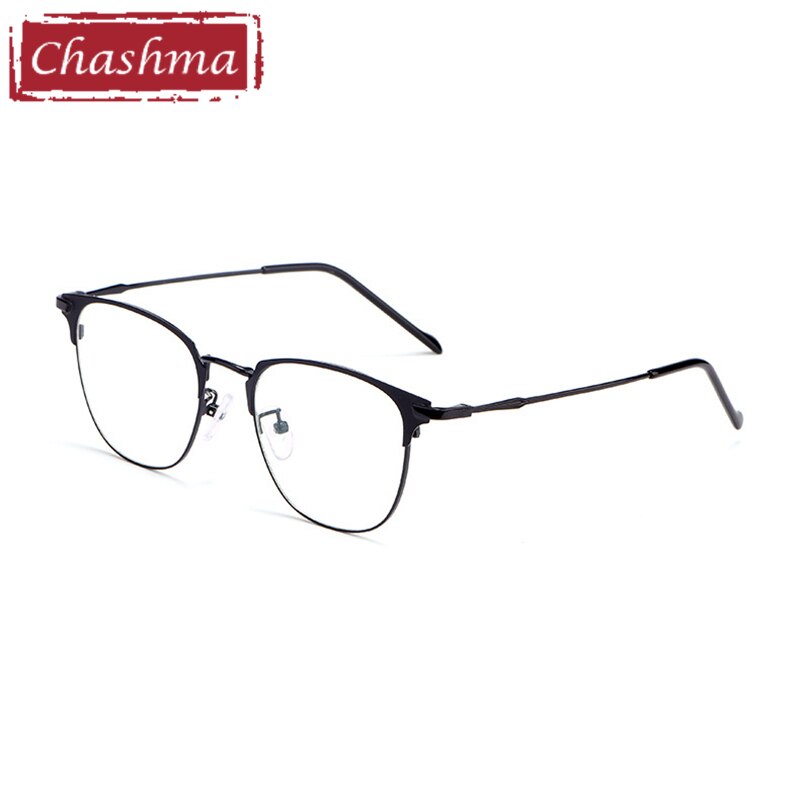 Chashma Ottica Unisex Full Rim Square Round Alloy Eyeglasses 3389 Full Rim Chashma Ottica Black  