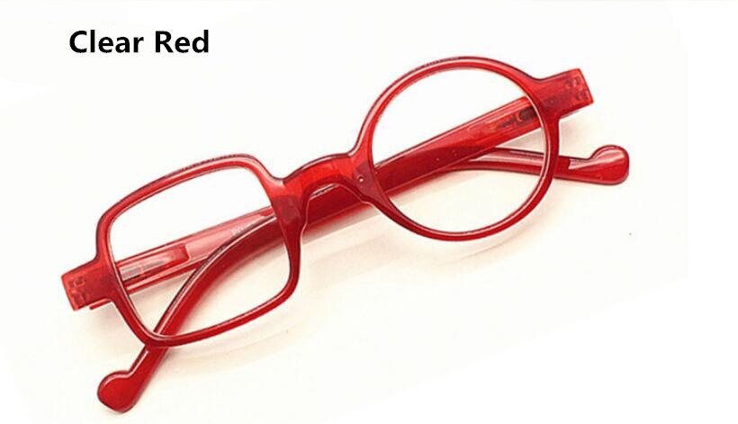 Unisex Reading Glasses 26g One Round One Square Reading Glasses SunSliver +100 Clear Red 