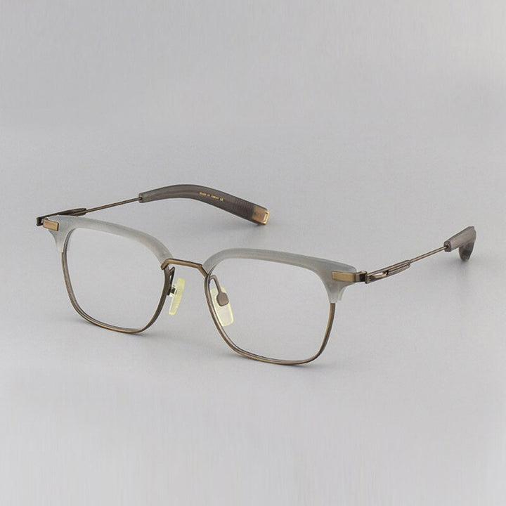 Aissuarvey Titanium Acetate Full Horn Rim Rectangular Frame Men's Eyeglasses Frame Aissuarvey Eyeglasses Brown  